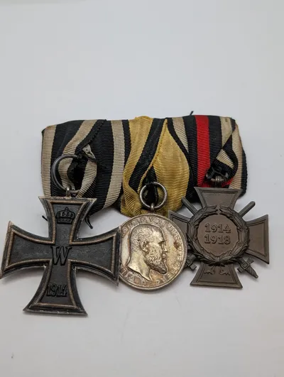 Tysk WWI Medaljegruppe med Jernkorset af 2. Klasse og Hindenburgkorset