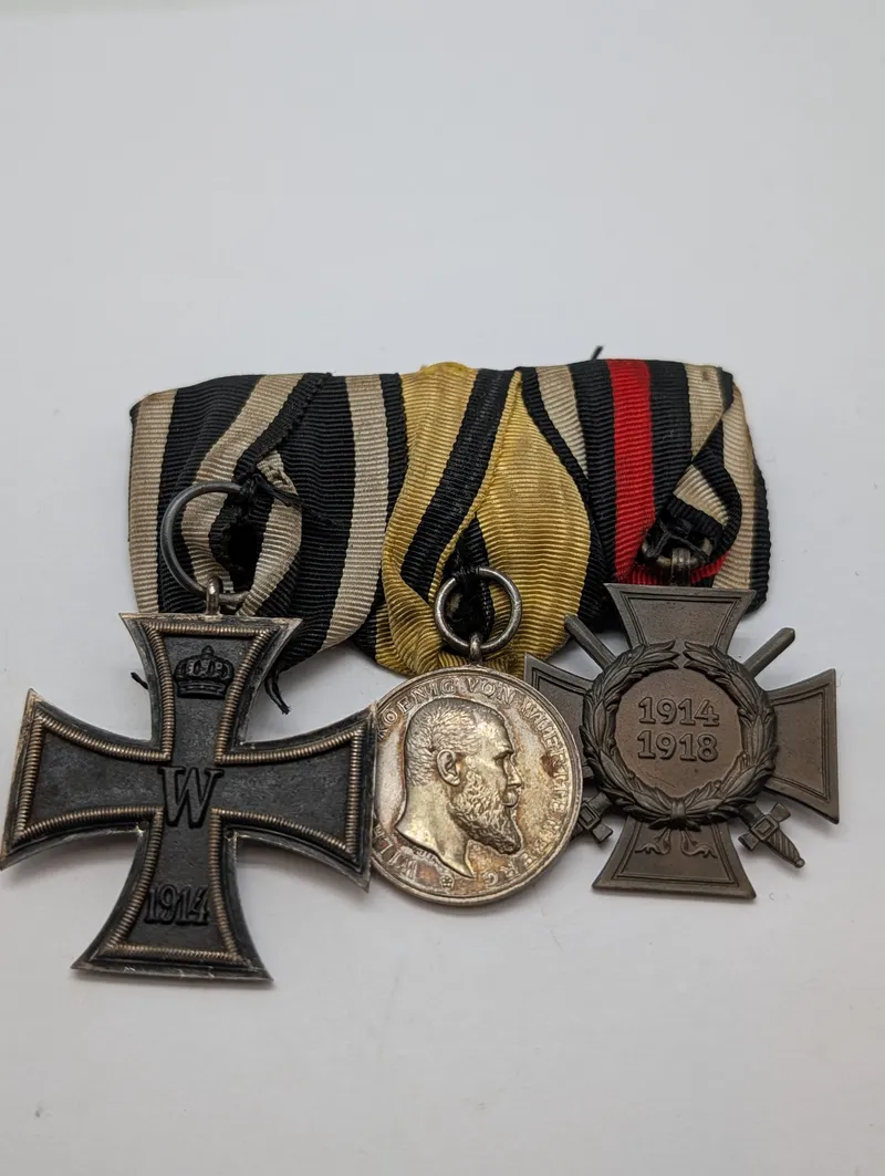 Tysk WWI Medaljegruppe med Jernkorset af 2. Klasse og Hindenburgkorset