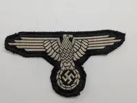 Tysk Waffen-SS Brystørn, Maskinvævet i Grå Tråd på Sort Bagside, postwar?