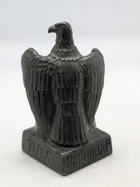 Tysk WHW Ørnestatuette fra 1938-39 med AO-mærke  (Auslaationnds-Organis).'DÄNEMARK'  