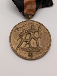 Tysk Anschluss-medalje 1. oktober 1938 med originalt bånd
