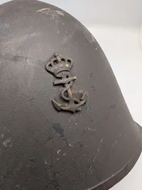Danish M41 Steel Helmet with Royal Navy Anchor Badge