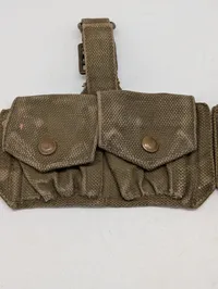Engelske WW2 Militær Ammunitionslomme i Canvas med Messingknapper