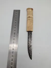 Antique Sami Puukko Knife with Carved Reindeer Bone Handle