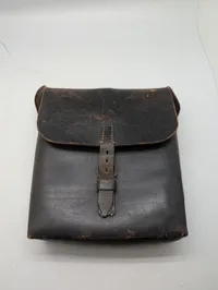Militær lædertaske med spænde og klaplukning Tysk WW2 
