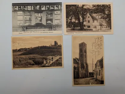 Lot of 4 Vintage Danish Topographical Postcards