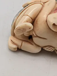 Antik JAPANESE HAND CARVED EROTIC NETSUKE FIGURES EDO / MEIJI PERIODE