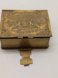 D. Leonardt & Co. Antik Messing Penneæske fra Birmingham