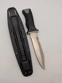 Lalizas Stainless Steel Diving Knife with Serrated Edge and Sheath