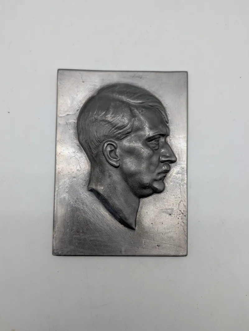 German Third Reich Era Adolf Hitler Profile Relief Plaque 