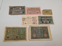 Samling af tyske pengesedler fra Weimarrepublikken, 1910-1923