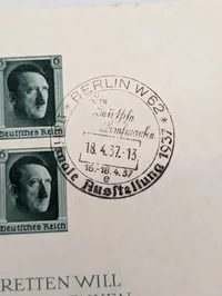 Tysk souvenirark fra 1937 med Adolf Hitler frimærker og særstempler