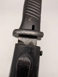 Tysk Mauser K98 Bajonet med metalskede nummerens 