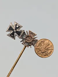 WWI German Iron Cross 2nd Class and Miniature Stickpin Medal Group