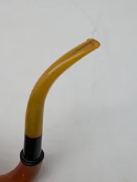 Vintage Calabash Tobacco Pipe with Meerschaum Cap and Amber-Toned Stem