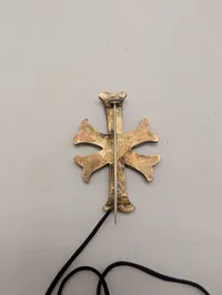 Antik Italiensk Mikro-mosaik Kors-broche med Vedhæng