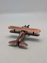 Vintage Die-Cast Biplan Blyantspidser i Kobberfinish
