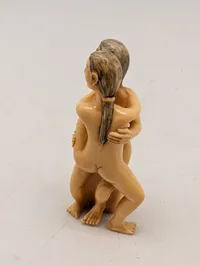 Antik JAPANESE HAND CARVED EROTIC NETSUKE FIGURES EDO / MEIJI PERIODE