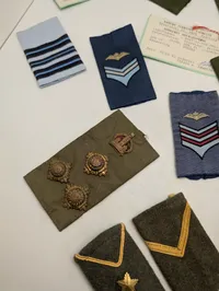 Samling af danske militære gradstegn og skulderstropper