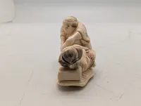 Antik JAPANESE HAND CARVED EROTIC NETSUKE FIGURES EDO / MEIJI PERIODE 