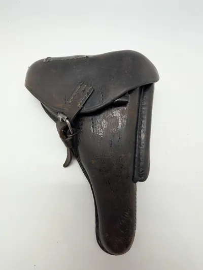 Tysk Luger P08 læderhylster med B.D.III 1915 stempel, brugt i Norge 