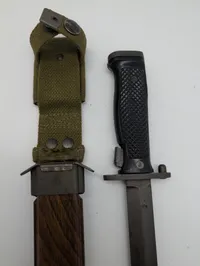 Danish M/62 Bayonet with HTK Crown Marking and Scabbard