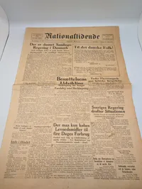 Nationaltidende Avis, 10. april 1940, Forside om Besættelsen