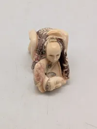 Antik JAPANESE HAND CARVED EROTIC NETSUKE FIGURES EDO / MEIJI PERIODE