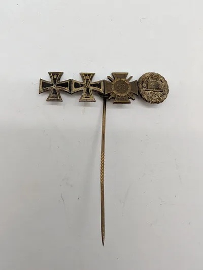 Tysk 1. Verdenskrig Miniatur-Nålebarre med Jernkors og Æreskors