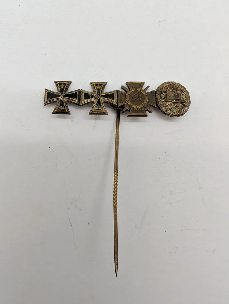 Tysk 1. Verdenskrig Miniatur-Nålebarre med Jernkors og Æreskors