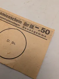 Prämienschein fra Koncentrationslejren Neuengamme, RM 0,50