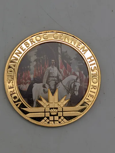 Dannebrog 800 år (1219-2019) Jubilæumsmedalje i forgyldt kobber