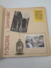 Dansk scrapbog med avisudklip fra Politiken og fotos fra 2. verdenskrig