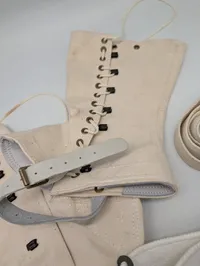 Danish Military HMAK White Canvas Webbing Belt and Gaiters Set MP Søværnet 