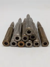 Sæt med 10 stk. vintage 7,62 mm dummy-patroner til træning