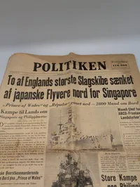 Politiken Avisforside fra 11. december 1941