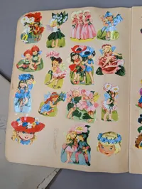 Samling af vintage danske glansbilledalbum og scrapbøger