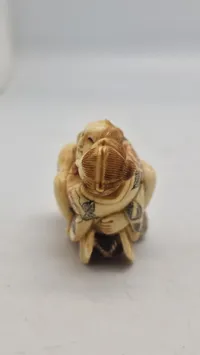 Antik JAPANESE HAND CARVED EROTIC NETSUKE FIGURES EDO / MEIJI PERIODE 