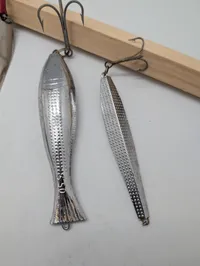 Lot of 8 Vintage Metal Vertical Jigging Spoons and Fish Lures