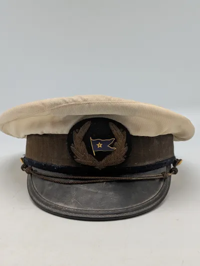 Vintage Maritim Kasket med Broderet Emblem