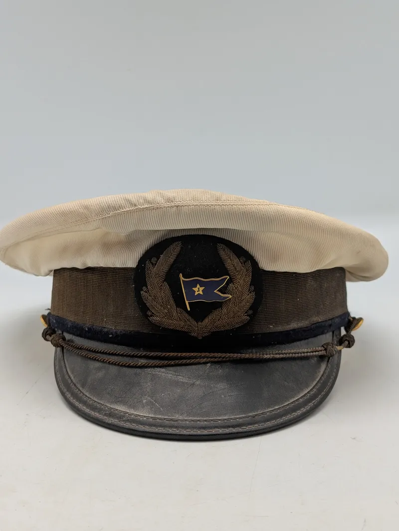 Vintage Maritim Kasket med Broderet Emblem