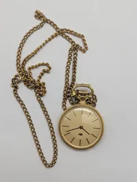 Vintage Wittnauer Gold-Tone Pendant Watch with Sunburst Dial