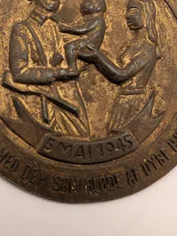 Danish Liberation Commemorative Bronze Medal pin , May 5 1945