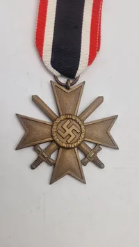 WWII German War Merit Cross 2nd Class with Swords — Bronze, Original Ribbon