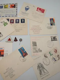 Collection of East German (DDR) Philatelic First Day Covers and Commemorative Pins