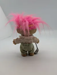 Russ Berrie Golfer Troll Doll with Pink Hair and Golf Club Accessory