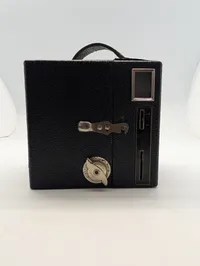 Kodak Popular Brownie Box Camera with Leather Carrying Case