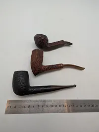 Sæt med 3 vintage piber herunder Navigator og Custom Craft