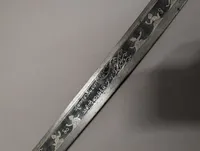 Burmese Silver Dha Sword with Inscribed Steel Blade