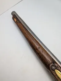 Antik Rytter flintlåspistol med træskæfte og jernbeslag Tyske stater Ca. 1750 